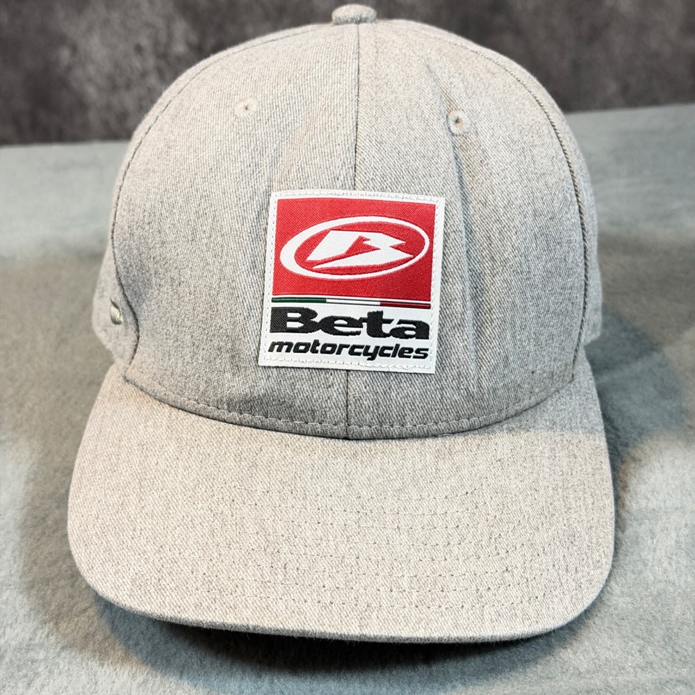 Beta Motorcycles Pukka Snapback Hat Gray Heathered Logo Patch Motocross Cap